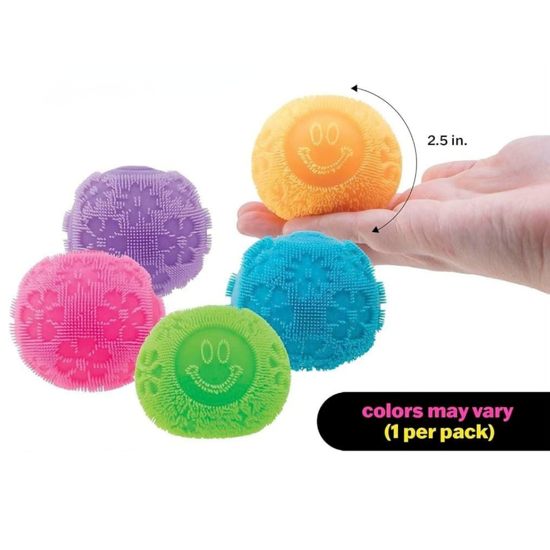 Fuzzy Sensory Squeeze Ball 2.5 Inch, Soft Fidget Toy for Kids & Adults
