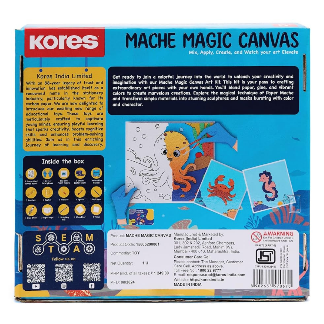 Kores Mache Magic Canvas Art Kit for Kids Age 5+