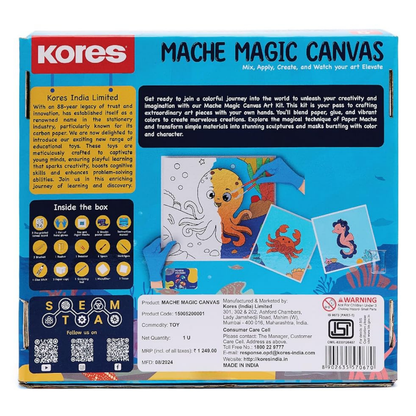 Kores Mache Magic Canvas Art Kit for Kids Age 5+