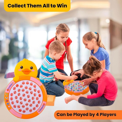 Magnetic Fishing Game for Kids – 45 Colorful Fish, 4 Poles, Music & Lights