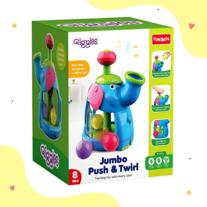 Jumbo Push & Twirl Spin Toy for Toddlers for Ages 1+