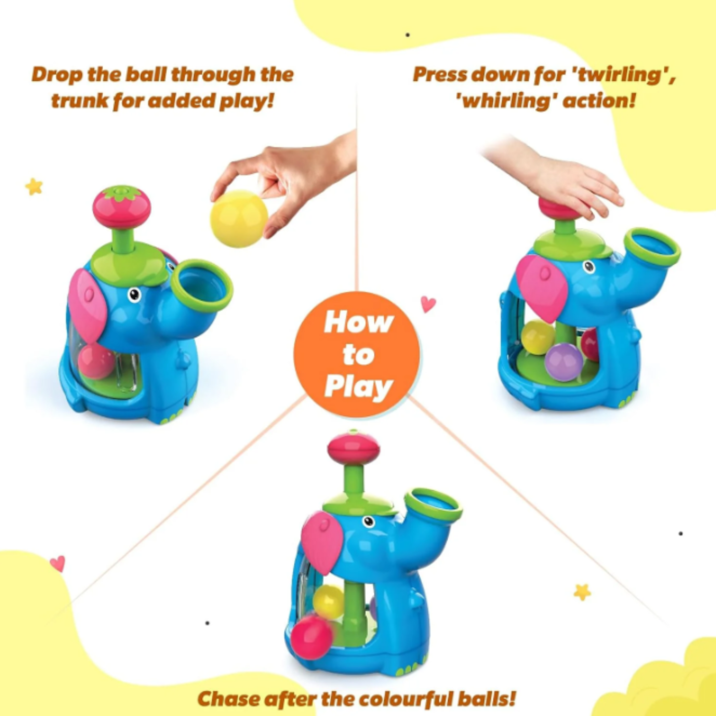 Jumbo Push & Twirl Spin Toy for Toddlers for Ages 1+
