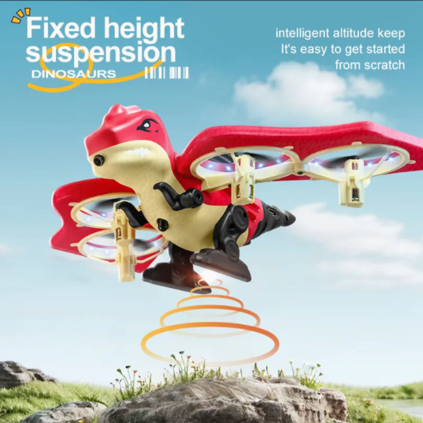 2.4G Remote Control Dinosaur Quadcopter Blue
