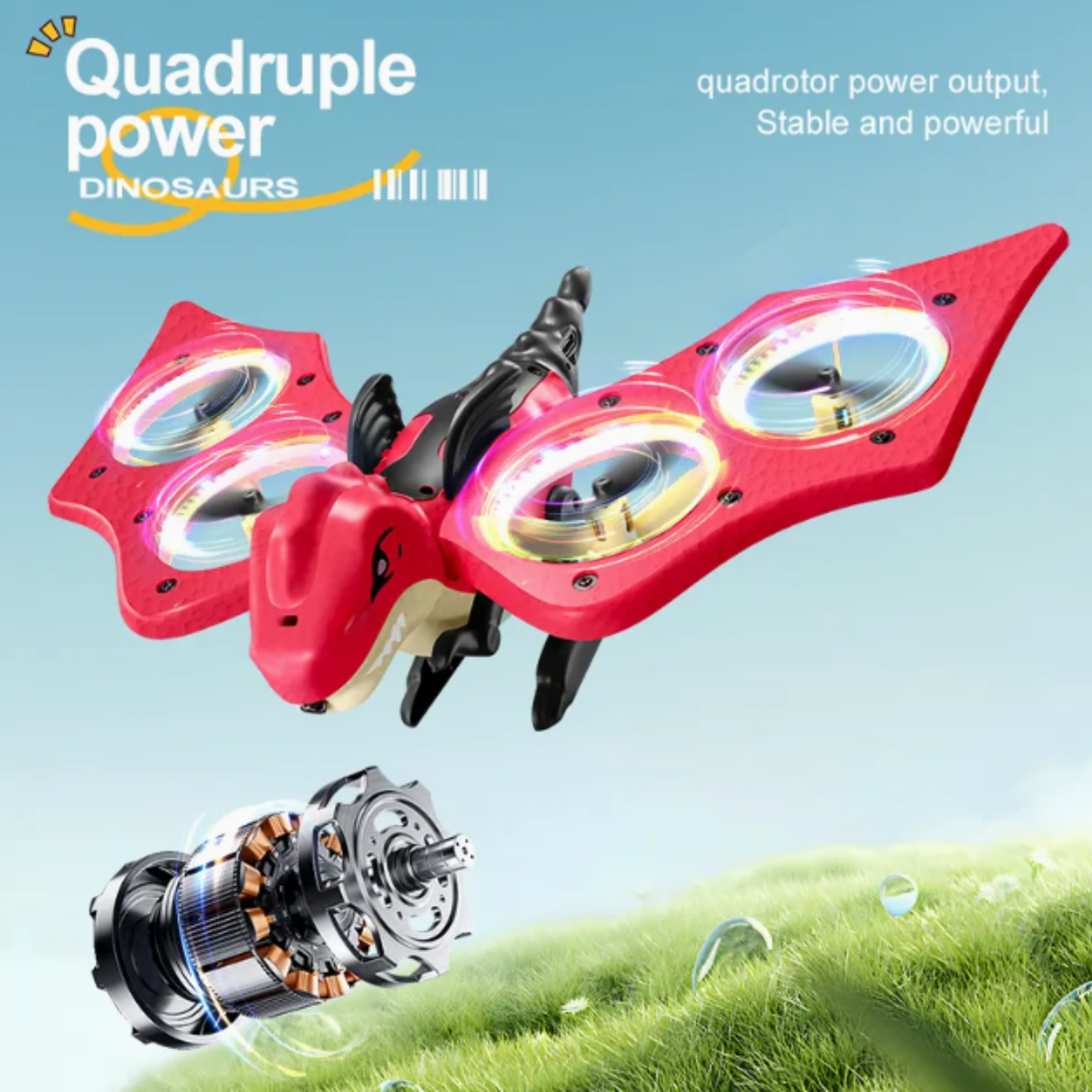 2.4G Remote Control Dinosaur Quadcopter Blue