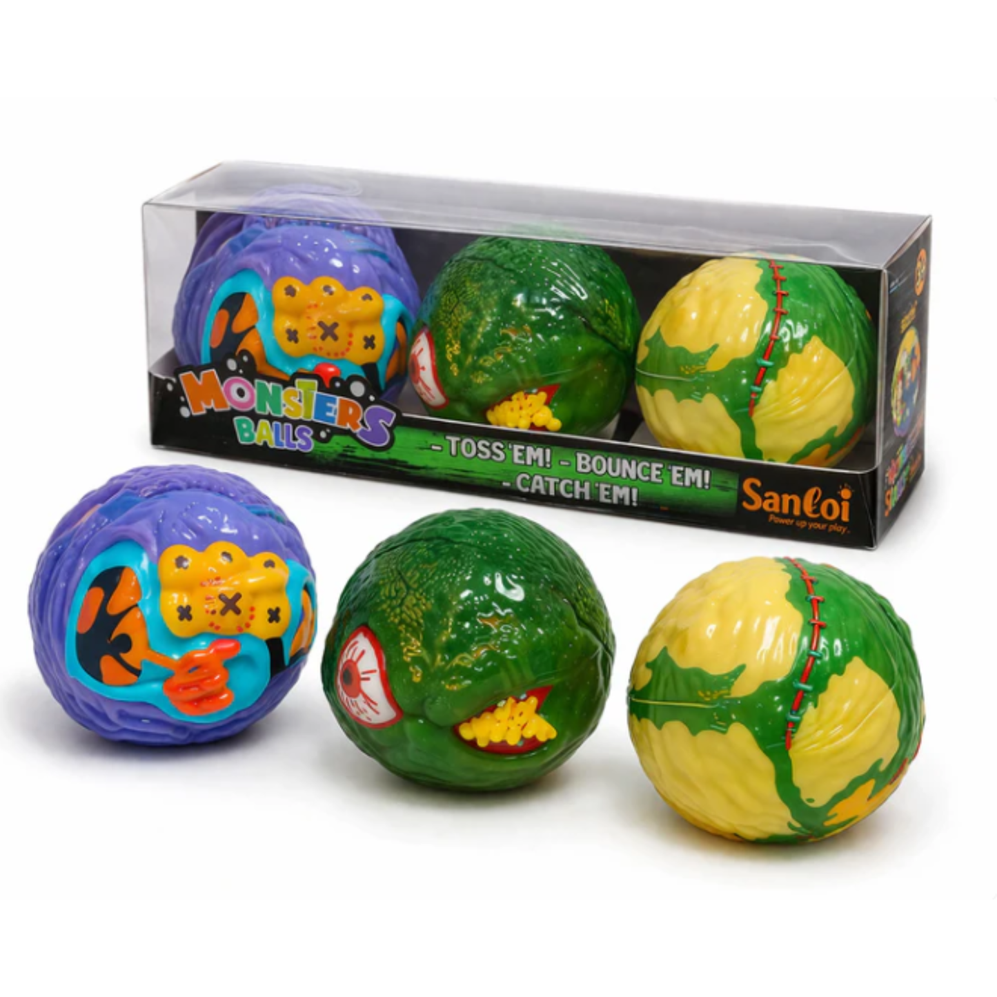 Monster Balls – Set of 3 Assorted Monster Design Balls