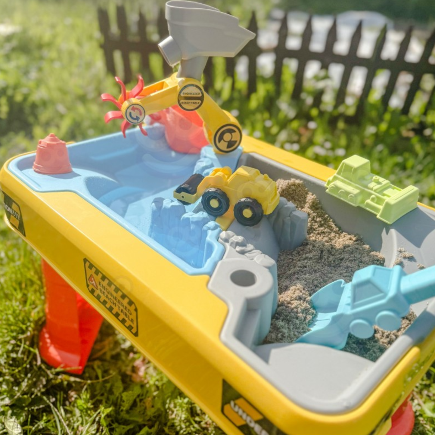 Water Table 2 in 1 Sandbox Construction Site + 4 Cars 12 pcs.