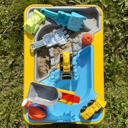 Water Table 2 in 1 Sandbox Construction Site + 4 Cars 12 pcs.
