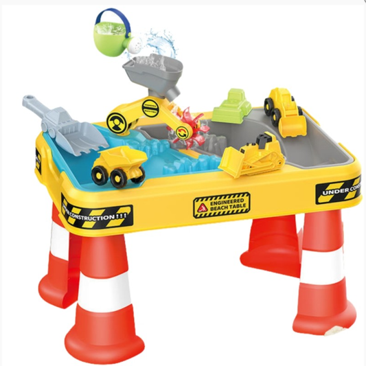 Water Table 2 in 1 Sandbox Construction Site + 4 Cars 12 pcs.