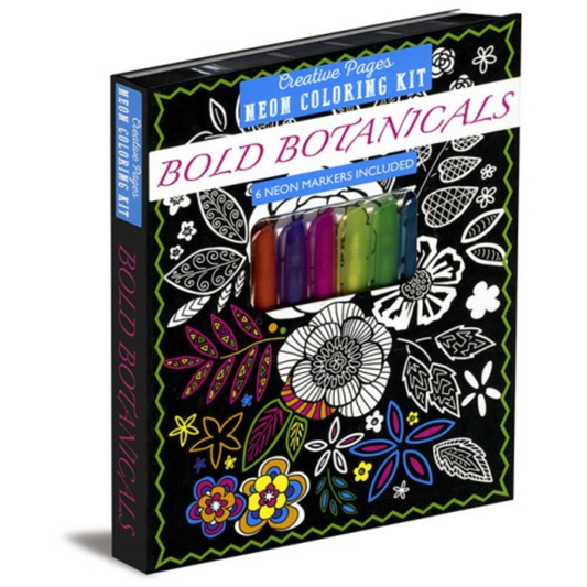 Creative Pages Neon Coloring Kit Bold Botanicals