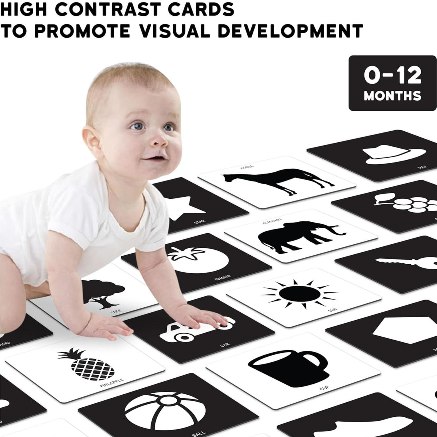 High-Contrast Flash Cards Set for New Born Baby and Infants