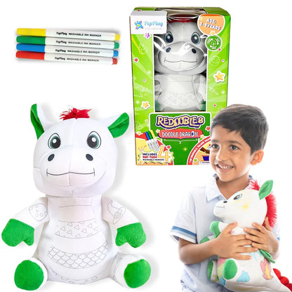 🌈Redoobles Doodle – Plushie with Reusable Markers ✏️🎨