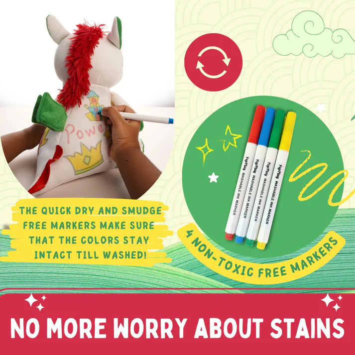 🌈Redoobles Doodle – Plushie with Reusable Markers ✏️🎨