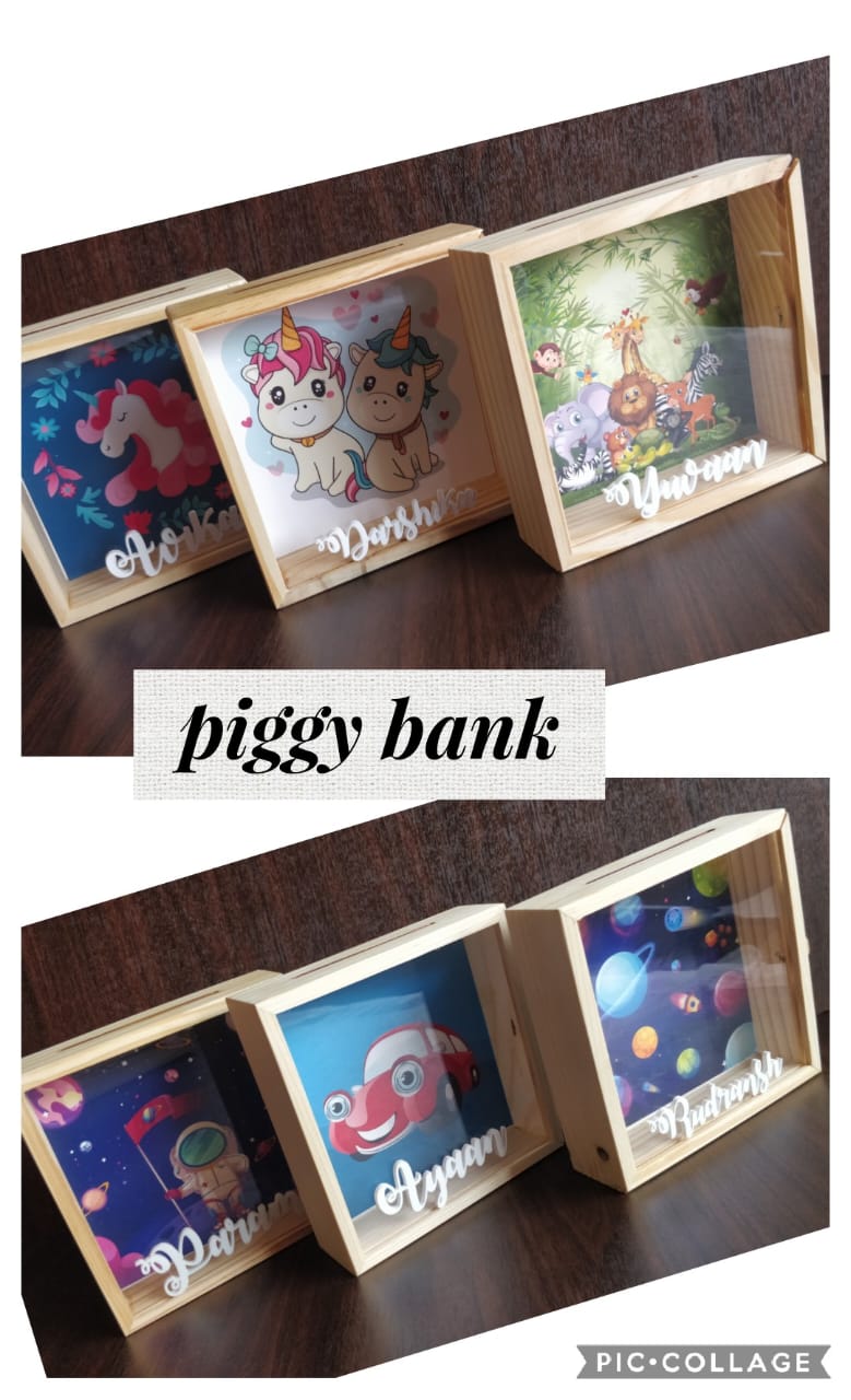 Personalised Wooden Piggy Bank
