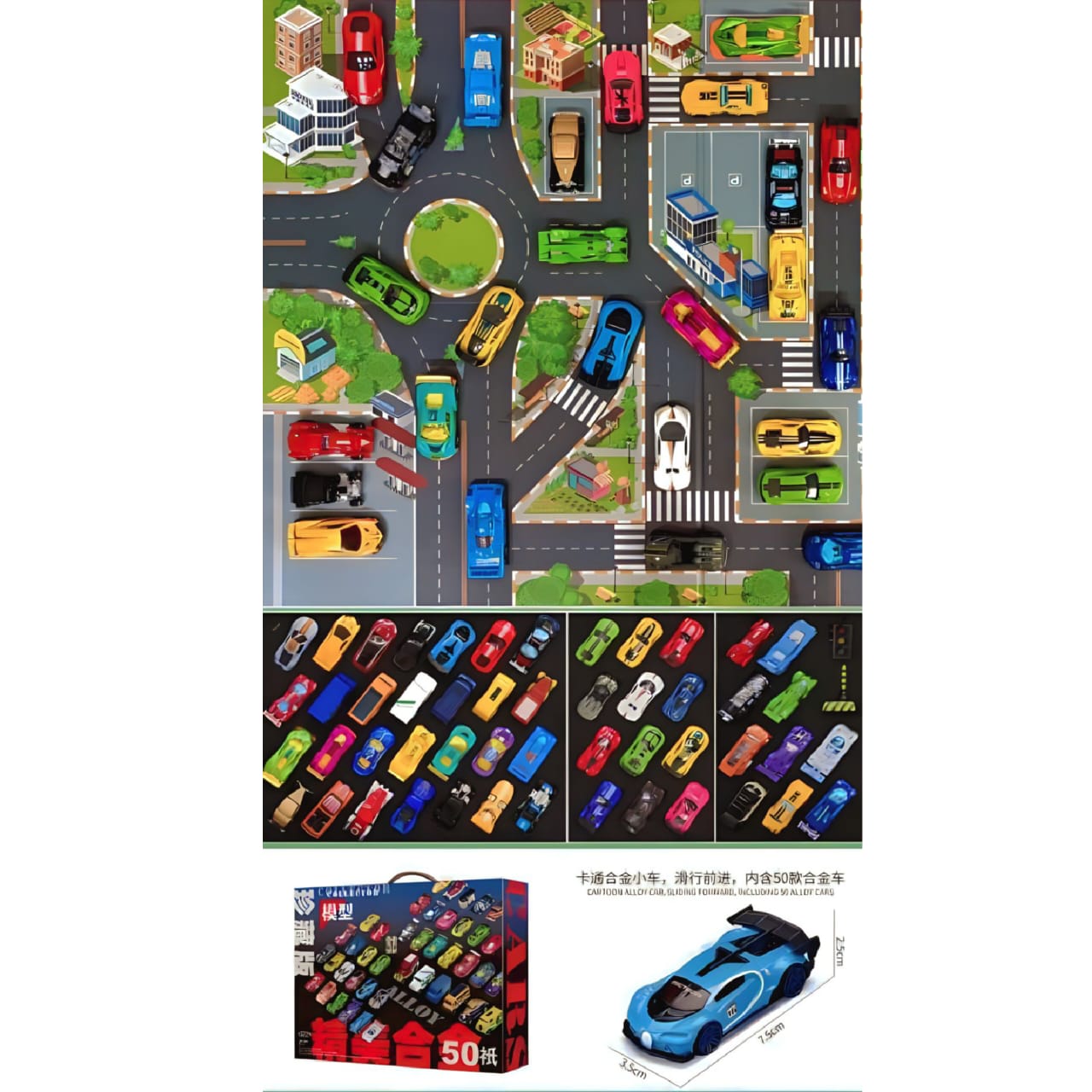 Mini Motor Racing Map Set of 50 Mini Racing Car with Road Map – Jr.Billionaire