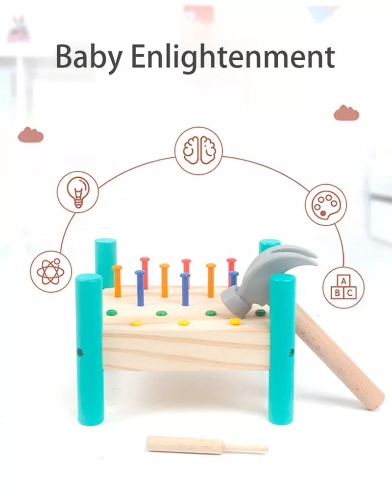Montessori Baby Nail Hammer Hit Wooden Toys