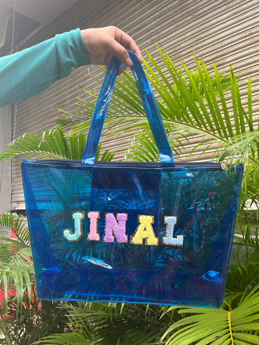 Personalised Neon Transparent Tote Bag for Kids