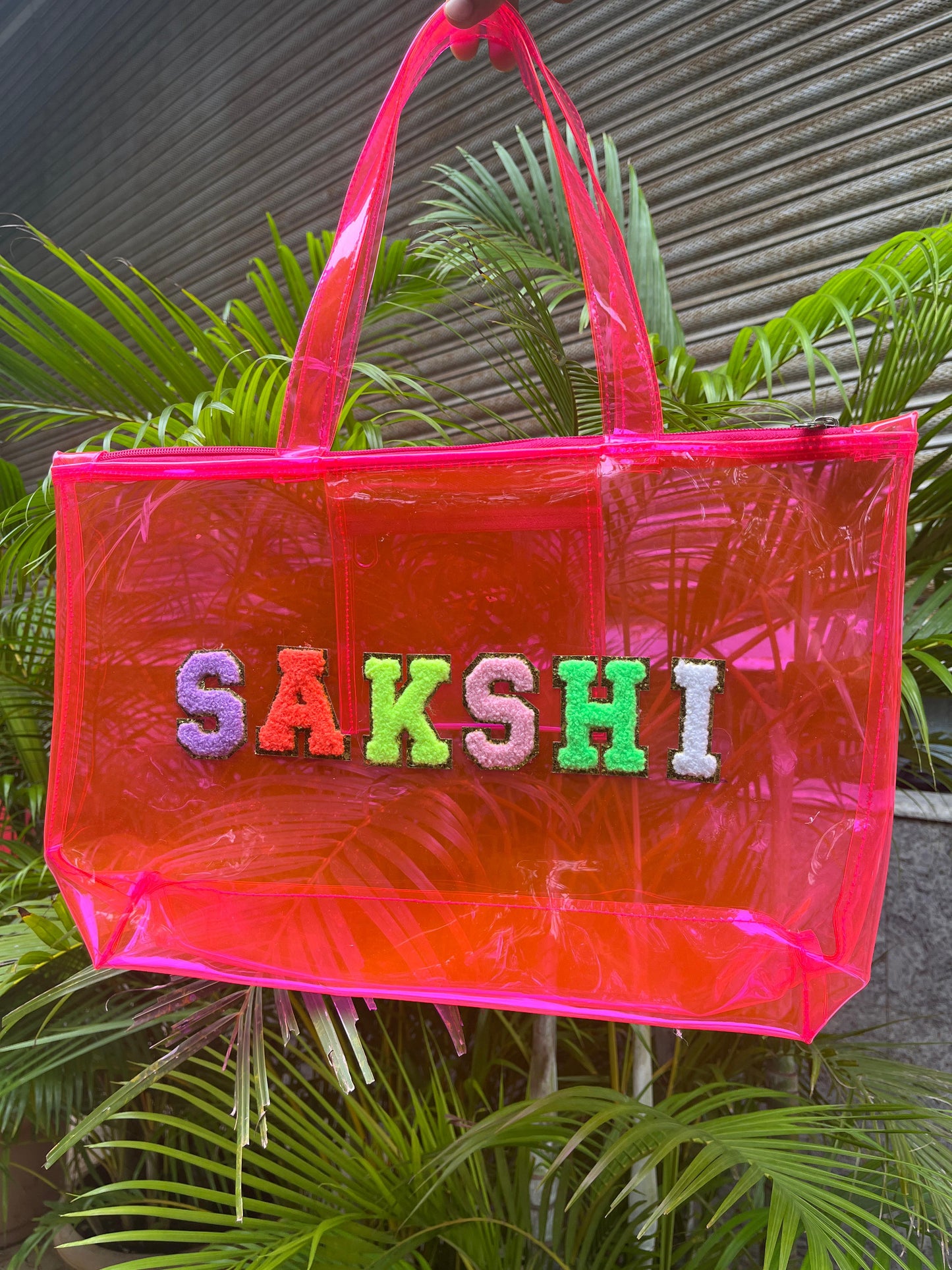 Personalised Neon Transparent Tote Bag for Kids