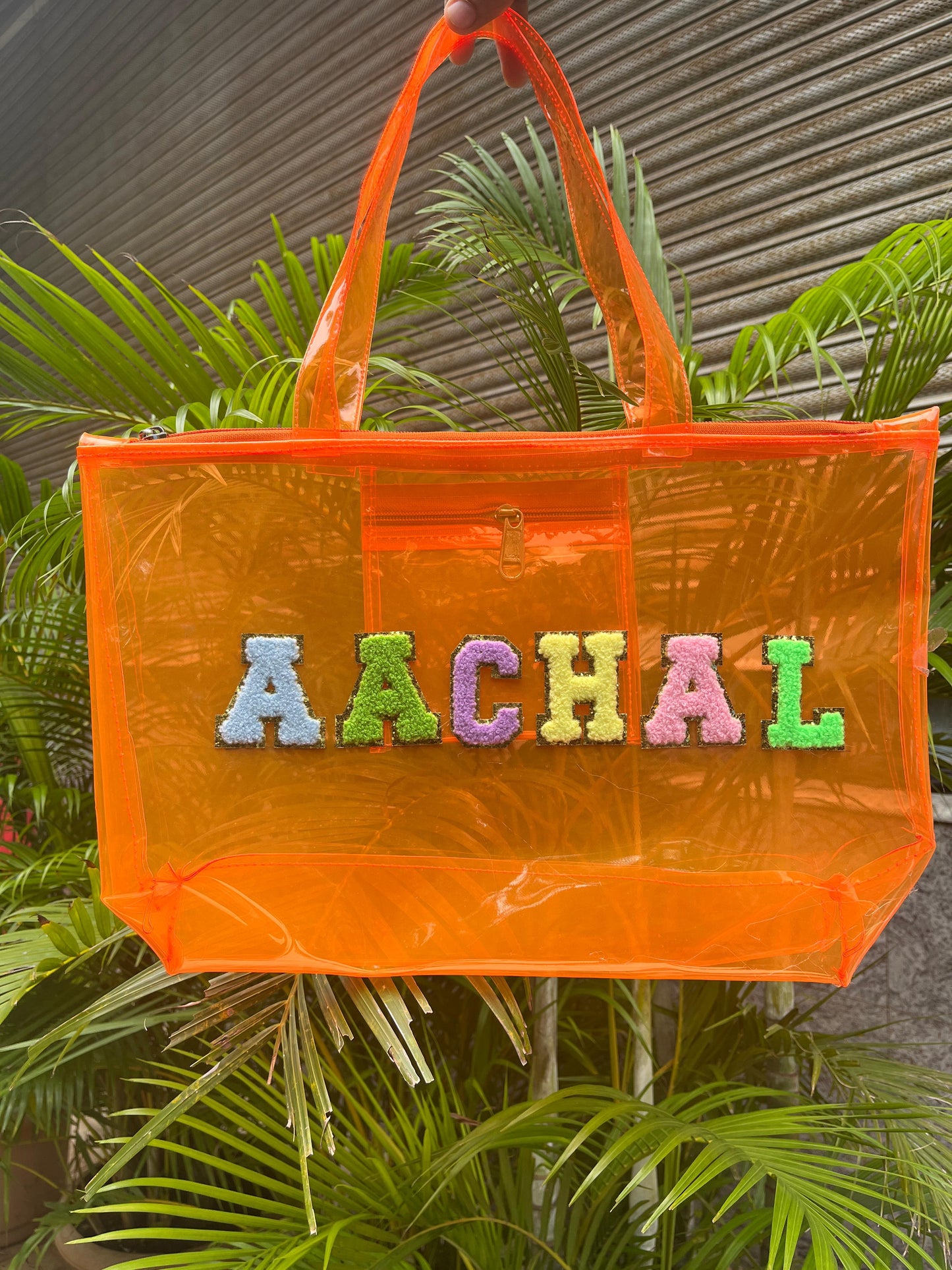 Personalised Neon Transparent Tote Bag for Kids