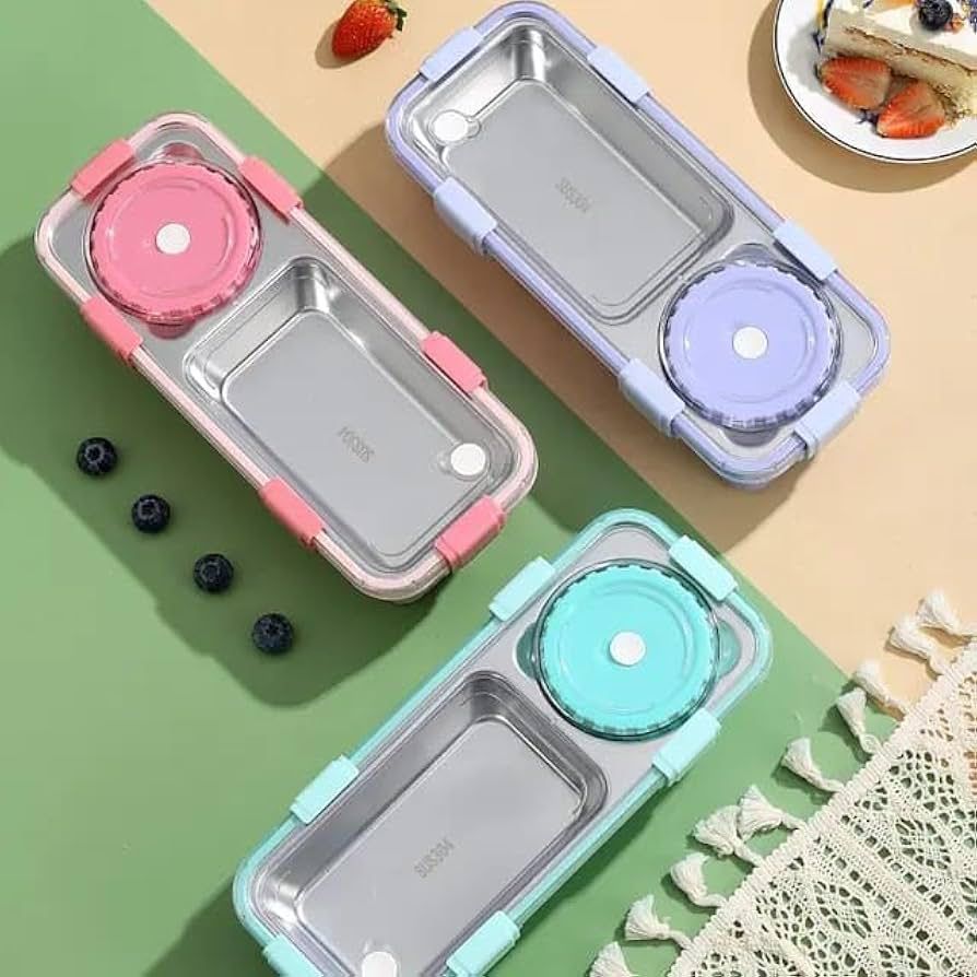 One Compartment Lunch Box 750ml with Spoon & Chopstick+Bowl,304 SUS Stainless Steel