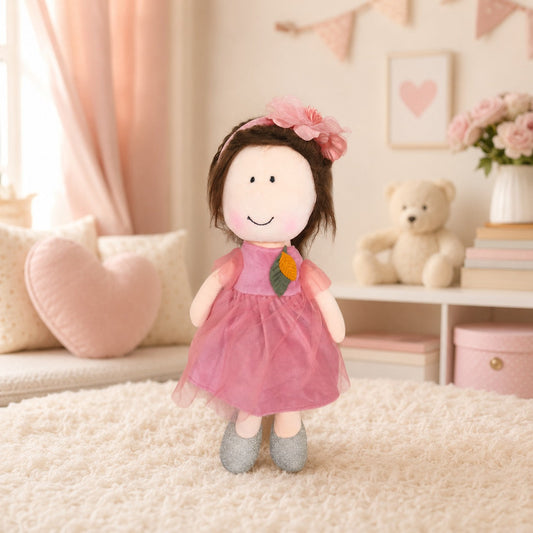 Plush Doll - Pink Flower Hairband