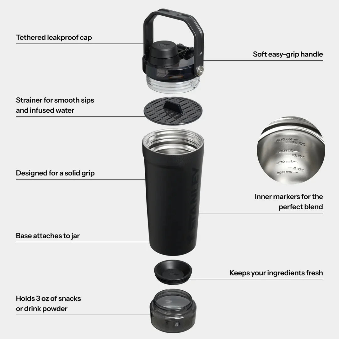STANLEY Activate Shaker Bottle | Black 2.0