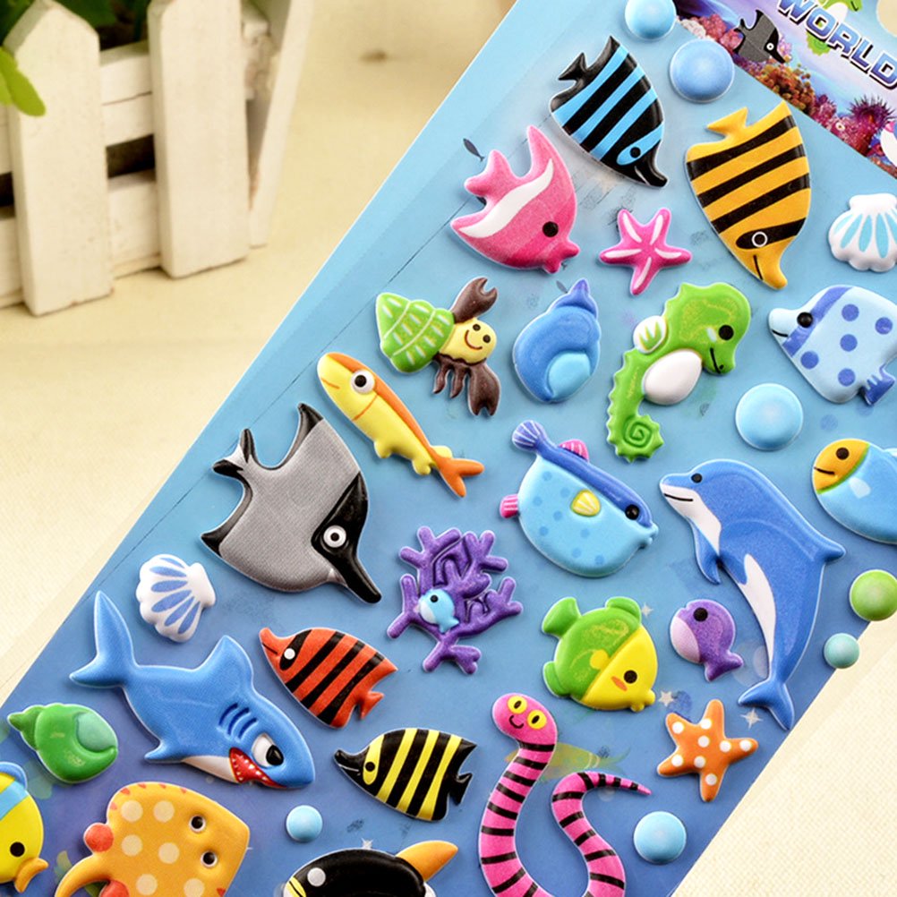 Under Sea Animal Puffy Stickers - 4 Different Sheets 200+Stickers
