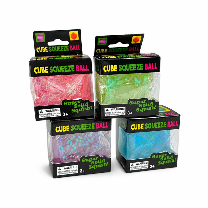 Cube Squishy Stress Ball, Slow-Rising Silicone Fidget Toy with Snowflake