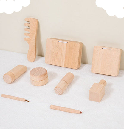 Wooden Cosmetics Pretend Play Kit for Girls