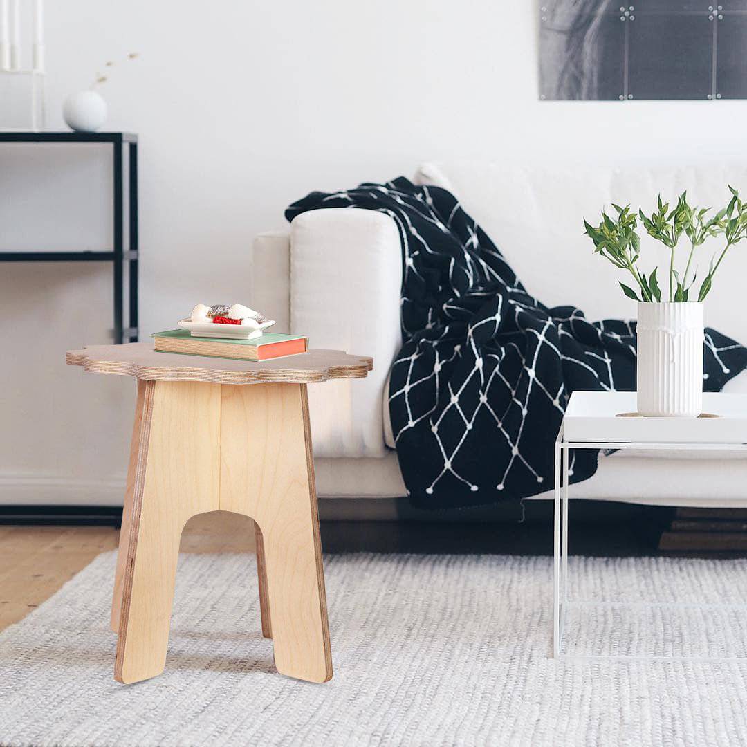 Floral Wooden Stool