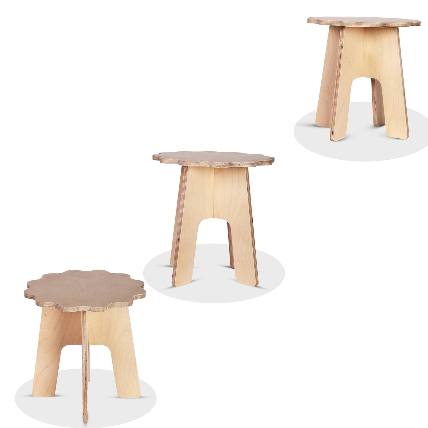 Floral Wooden Stool
