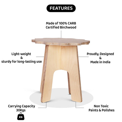 Floral Wooden Stool
