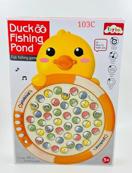 🎣 Catch & Play Magnetic Fishing Game for Kids – 45 Colorful Fish, 4 Poles, Music & Lights🎣