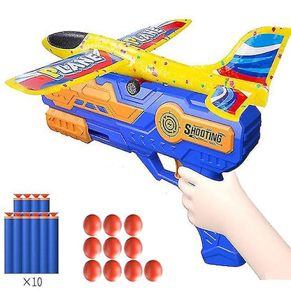 3-in-1 Glider Plane Launcher Toy for Outdoor Adventure (Blue)