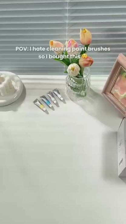 5-in-1 Paint Brush Cleaner with Water Circulation, Drain & Holder – For Acrylic, Watercolor & More