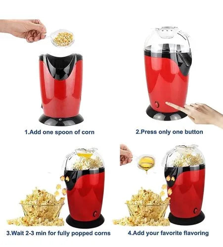 Electric Automatic Popcorn Maker – Hot Air Popcorn Machine for Healthy, Oil-Free Snacks