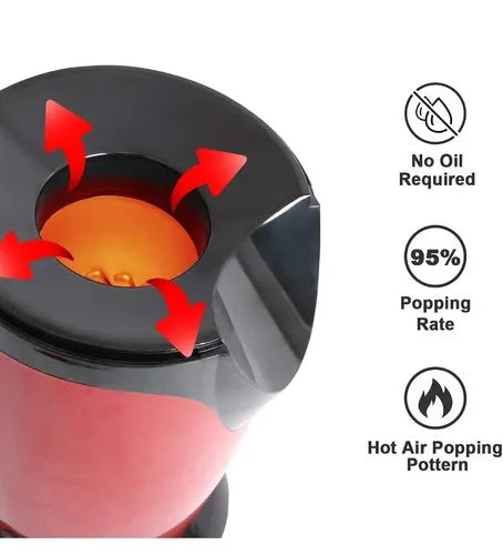 Electric Automatic Popcorn Maker – Hot Air Popcorn Machine for Healthy, Oil-Free Snacks