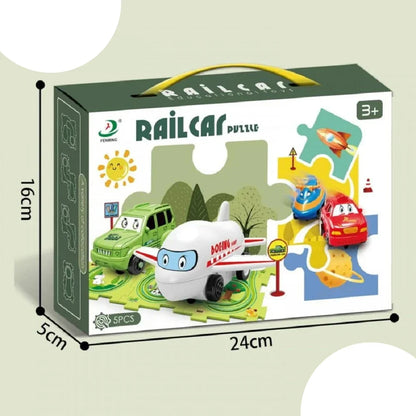 Rail Car Puzzle Track Car Play Set