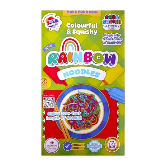 🌈 Rainbow Noodles Aqua Squish DIY Science Kit | Make 200+ ft of Colorful, Squishy Noodles