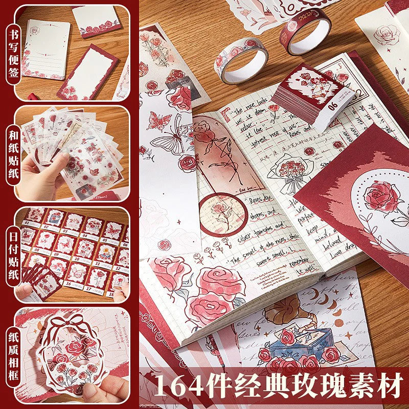 164 pcs Rose Vintage Journal Kit