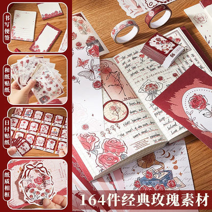 164 pcs Rose Vintage Journal Kit