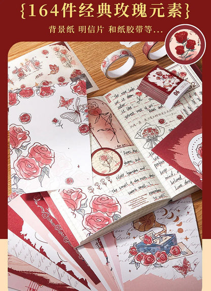 164 pcs Rose Vintage Journal Kit
