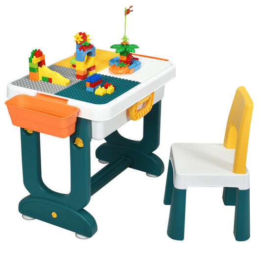 Kids Activity Lego Table Set for Learning and Playing
