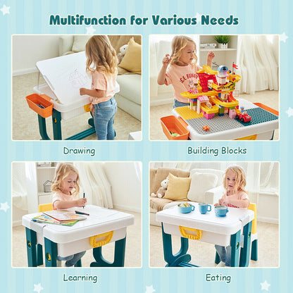 Kids Activity Lego Table Set for Learning and Playing