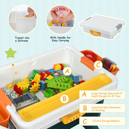 Kids Activity Lego Table Set for Learning and Playing