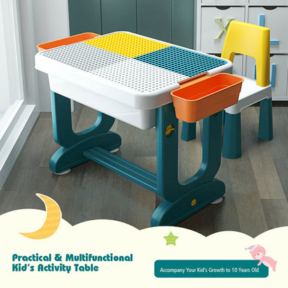 Kids Activity Lego Table Set for Learning and Playing