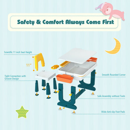 Kids Activity Lego Table Set for Learning and Playing