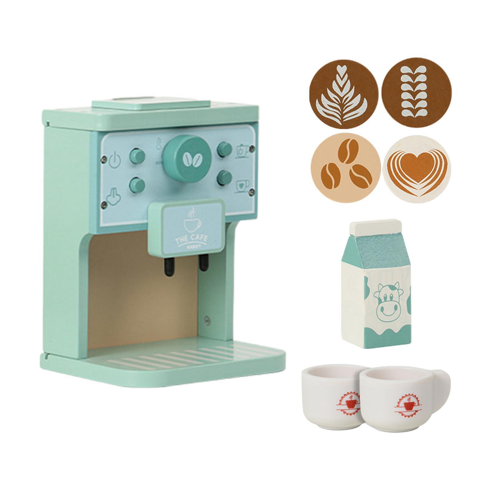 Personalised Wooden Blue Coffee Machine Toy 