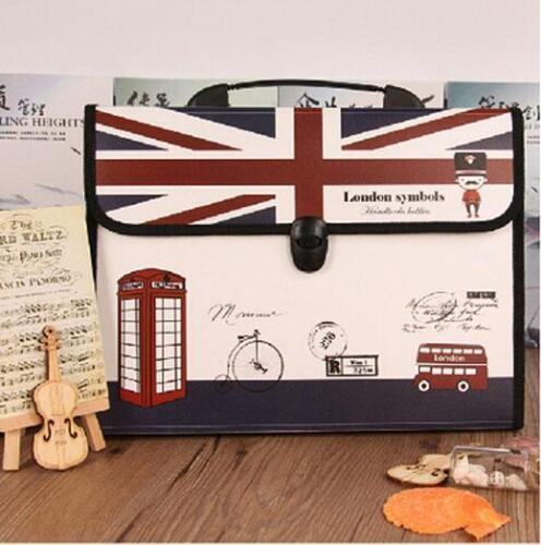 Portable 12 Pocket A4 Expanding File Folder Documents Plastic Storage Organiser