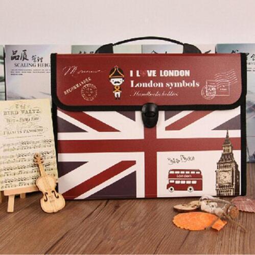 Portable 12 Pocket A4 Expanding File Folder Documents Plastic Storage Organiser