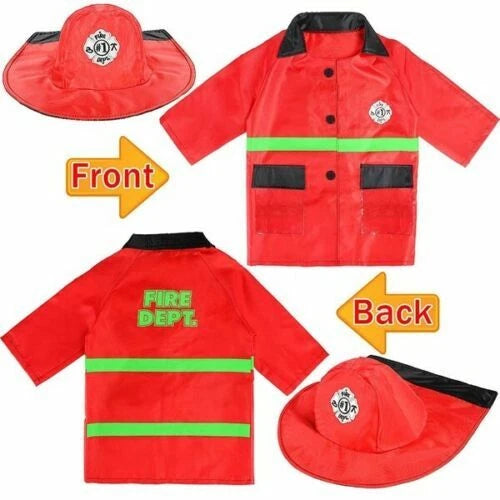 Fireman Costume Fire Chief Dress Up Pretend Role Play